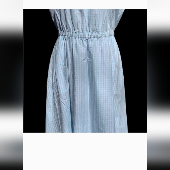 ANNE KLEIN,  NEW WITH TAGS,  Blue& White Gingham sleveless Midi dress. - Picture 4 of 16
